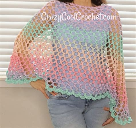 Crochet Mesh Poncho Crazy Cool Crochet