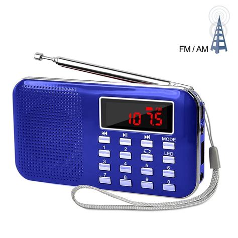 Mini AM FM Radio With Speaker Rechargeable Portable Walkman Pocket MP3