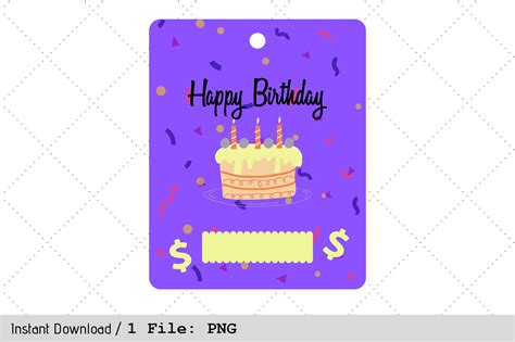 Birthday Money Card Png Printable T Graphic By Werk It Girl Supply