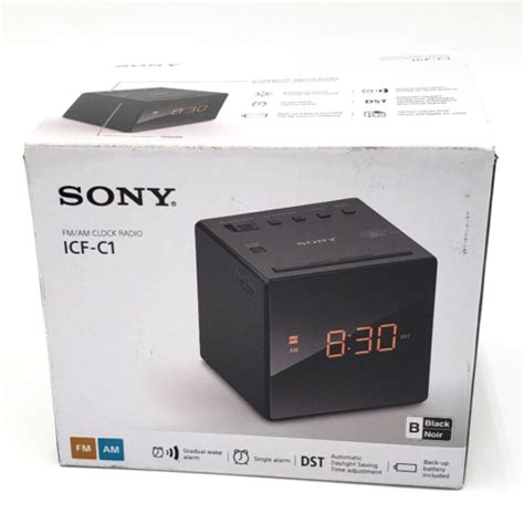 Sony ICF C1 Alarm Clock Radio AM FM LED Display ICFC1 Black 27242872288