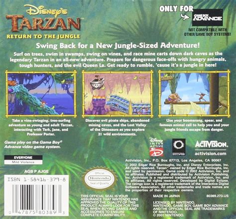 Disney S Tarzan Return To The Jungle Gba Brand New Off