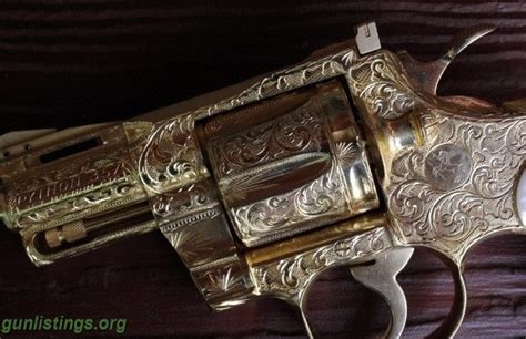 Gunlistings.org - Pistols Incredible Fully Engraved Gold Colt Python