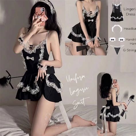 Jual Ptrk Sl Lingerie Sexy Cosplay Maid Uniform Sexy Lingerie Cosplay Pelayan Baju