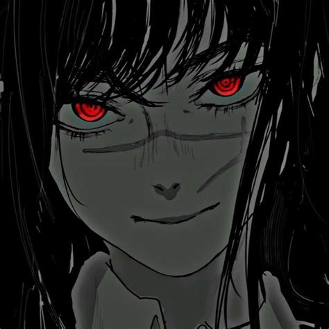 A Drawing Of A Girl With Red Eyes