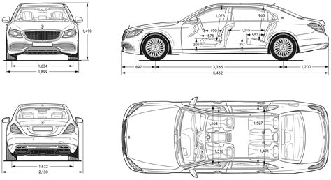 Mercedes Maybach S Class 2021 Blueprint Download Free Blueprint For 3d Modeling