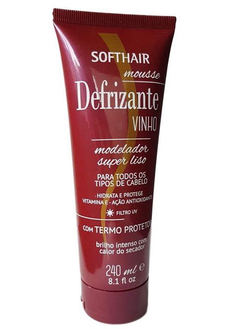 Mousse Defrizante Vinho Modelador Super Liso SoftHair Mousse Modelador