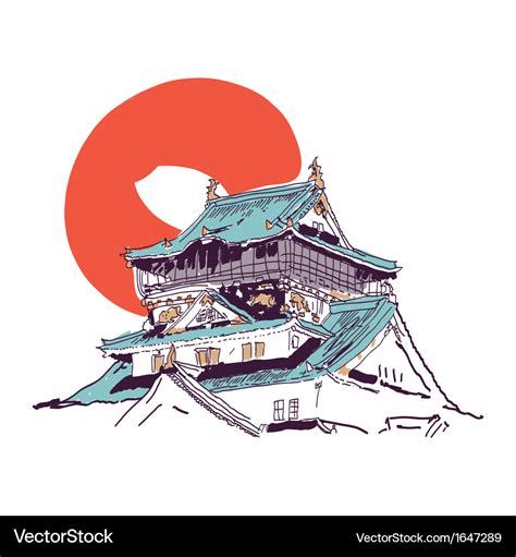 Japanese house Royalty Free Vector Image - VectorStock