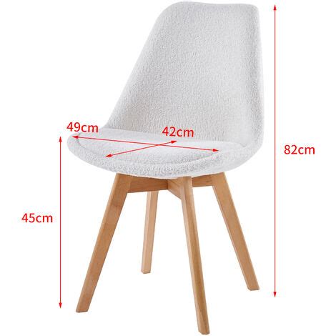 Lot de 4 chaises scandinaves de salle à manger en tissu bouclette