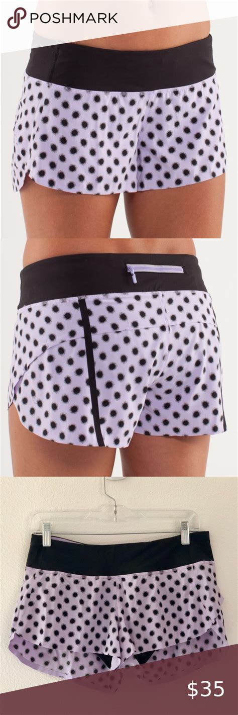 Lululemon Run Speed Short Size 6 Lilac Black Dot