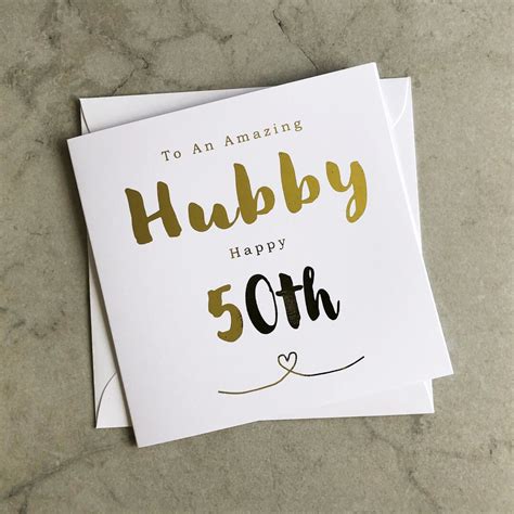 Gold Foil Husband 50th Birthday Card Husband Card Birthday - Etsy