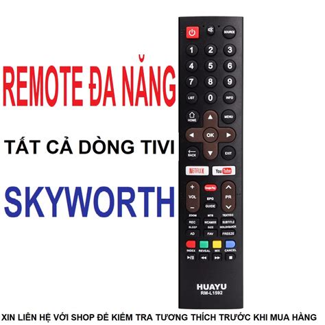 Remote điều khiển tivi SKYWORTH smart RM L1592 Đen Dùng cho tất cả