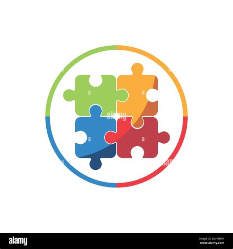 Puzzle Logo Vector Illustration Design Template Stock Photo Alamy