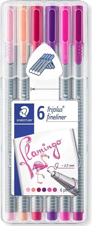 Kit De Caneta Hidrogr Fica Fineliner Triplus Flamingo Tons De Rosa