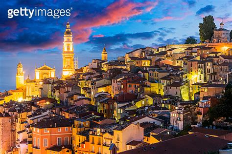 Old Town Architecture Of Menton On French Riviera