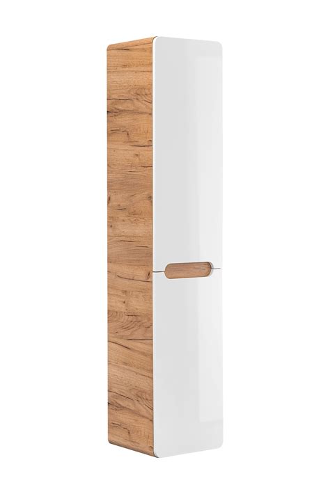 Armoire haute en bois avec panier à linge intégré H 170 x L 35 x P 35