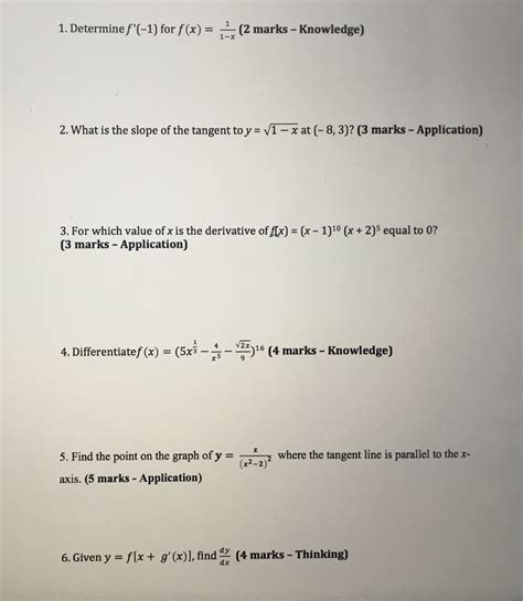 Solved 1 Determine F′ −1 For F X 1−x1 2 Marks