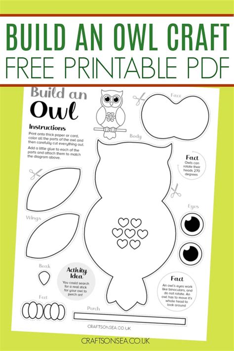 Cut And Paste Build An Owl Craft Owl Crafts Owl Crafts Preschool