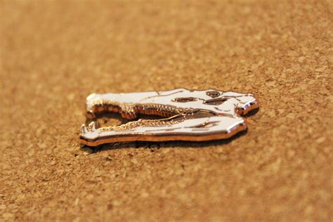 Smilosuchus Skull RoseGold and White Enamel Paleo Pin | Etsy