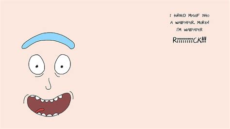 Cartoon Illustration With Text Overlay Rick And Morty Minimalism Hd