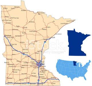 Minnesota Road Map Stock Vector | Royalty-Free | FreeImages