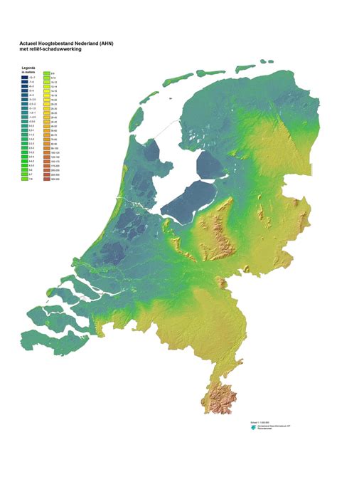 High Detail Relief Map Of The Netherlands [3459 X 4893] R Mapporn