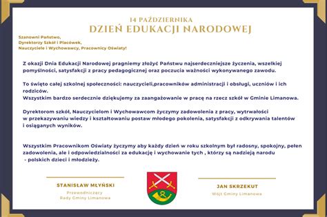 Yczenia Dla Pracownik W O Wiaty Z Okazji Dnia Edukacji Narodowej