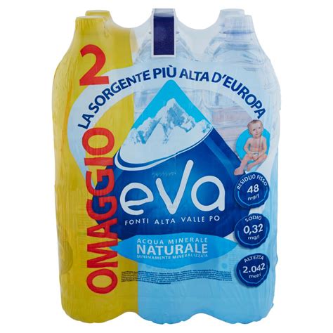 Eva Fonti Alta Valle Po Rocce Azzurre Acqua Minerale Naturale 6 X 1 5 L