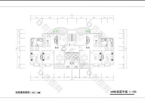 Cad家装两室两厅布局图图纸 包图网