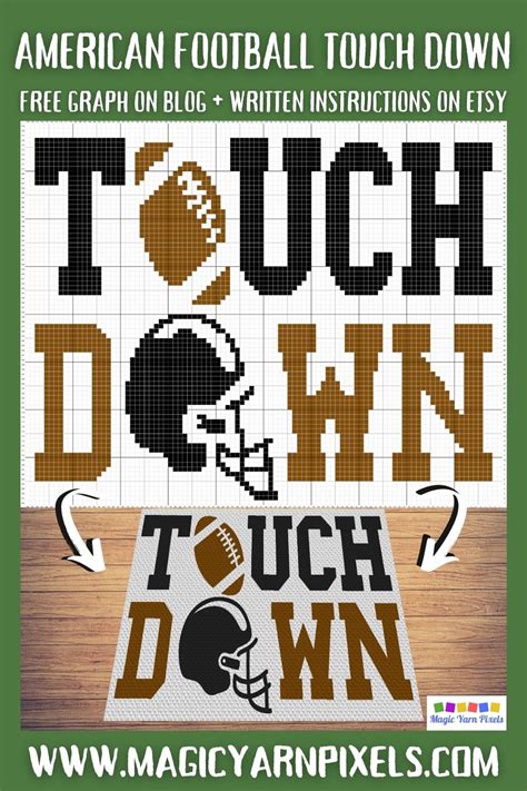 American Football Touch Down C C Crochet Pattern Free Graph Magic