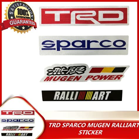 MOTOR RACING CAR LOGO STICKER TRD SPARCO MUGEN RALLIART Shopee