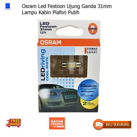 Jual Osram Led Festoon Ujung Ganda Mm Lampu Kabin Plafon Putih