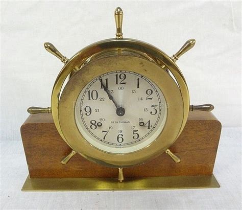 Seth Thomas Clock Helmsman Base Ships Wheel 9 High German Movement Clock Auction Ship