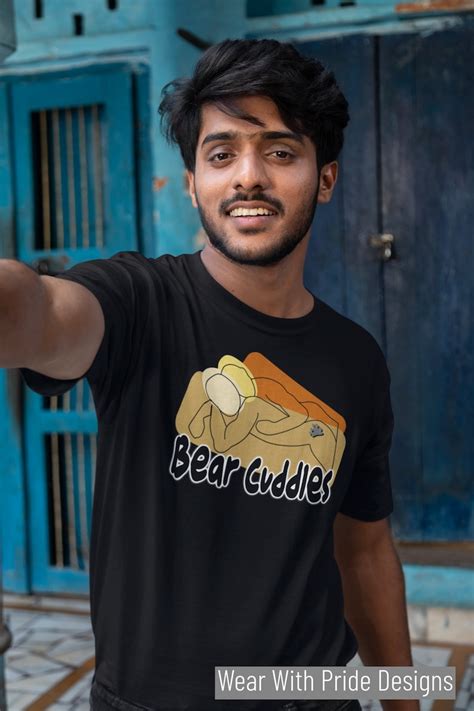Gay Bear Shirt Line Drawing Of A Naked Bears Cuddling Etsy UK
