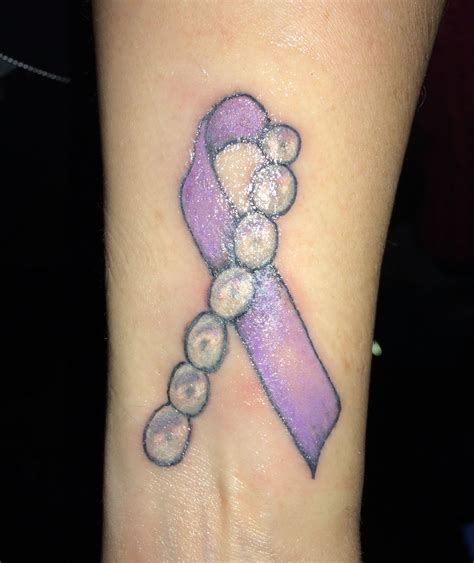 lung cancer ribbon tattoo ideas - Kasie Hodgson