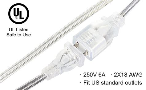 Amazon Peesin Clear Extension Cord Ft Pack Extension Cord Ul