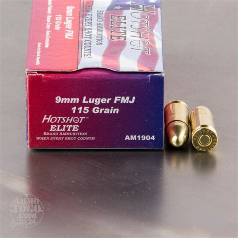 Cheap 9mm Luger 9x19 Ammo Bulk Hotshot Ammunition Full Metal Jacket