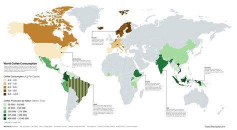 World Coffee Production and Consumption : r/MapPorn