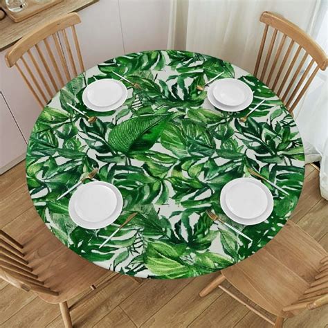 Pratyus Hawaiian Tablecloth Luau Tropical Flower Round Table Cloth