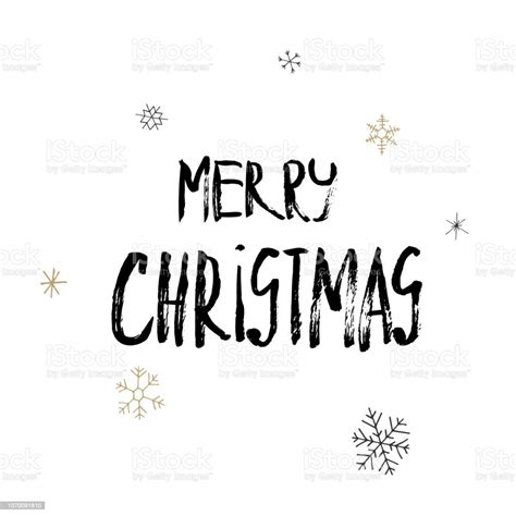 Christmas Black Calligraphy Merry Christmas Greeting Text Stock