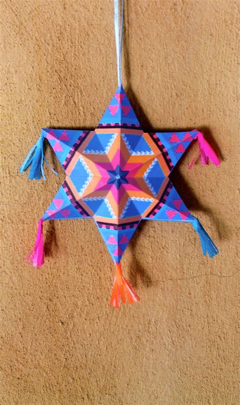 Make Your Own Mexican Paper Star Ornaments Diy Tutorial And Templates