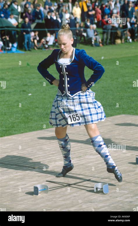 Traditional Scottish Highland dancing competition at the Pitlochry ...