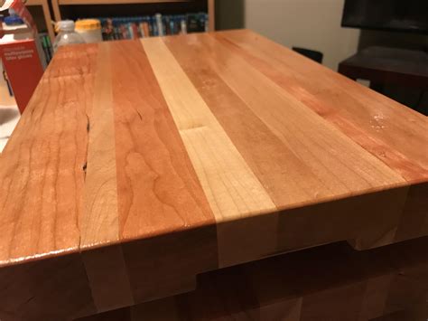 Cherry And Maple Cutting Board Mineral Oil Finish Why Are 3 Of The 4