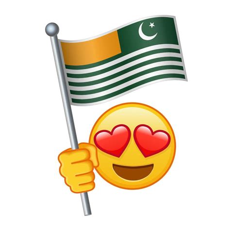 Emoji with Azad Jammu and Kashmir flag Large size of yellow emoji smile ...