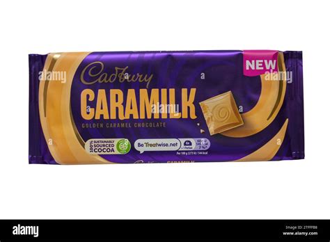 Bar Of Cadbury Caramilk Chocolate Bar Isolated On White Background