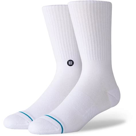 Stance Icon Crew Socks Unisex White Black Bike