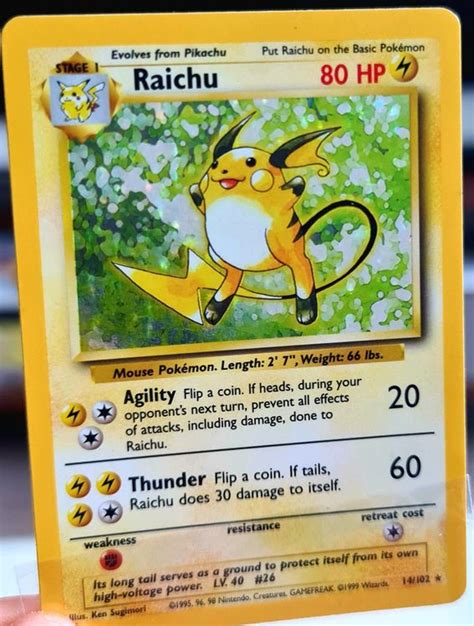 Raichu Holo Base Set 1999 Wotc En Pl Kaufen Auf Ricardo