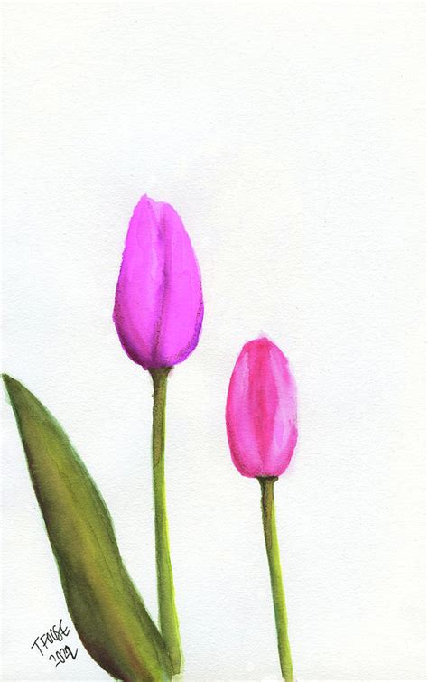 Simple Tulips Painting By Taphath Foose Fine Art America