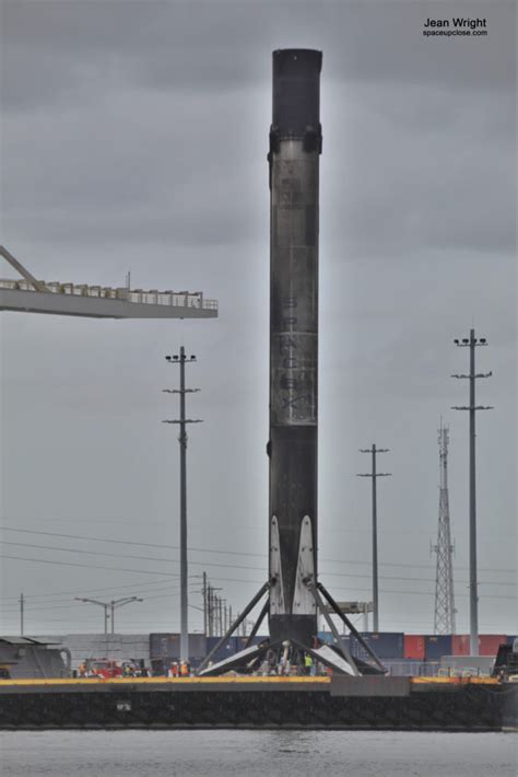 Sooty X Flown Spacex Falcon Booster Arrives At Port Canaveral Nd