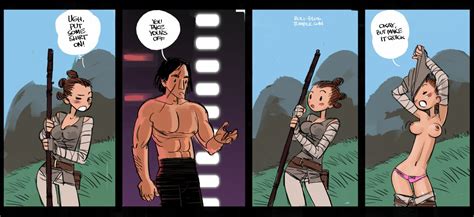 Rule 34 Ahch To Boli Blog Comic English Text Kylo Ren Quarterstaff Revision Rey Star Wars