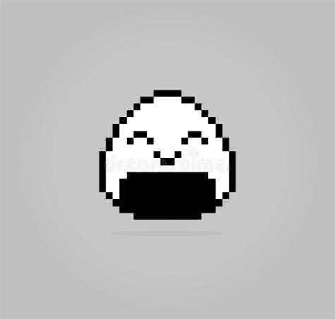 Bit Pixel Of Onigiri Japanese Food In Vector Illustrations Stock